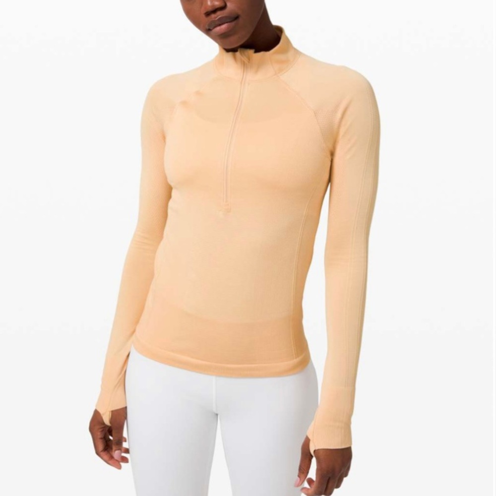 Lululemon For the Chill of It 1/2 Zip Ivory Peach